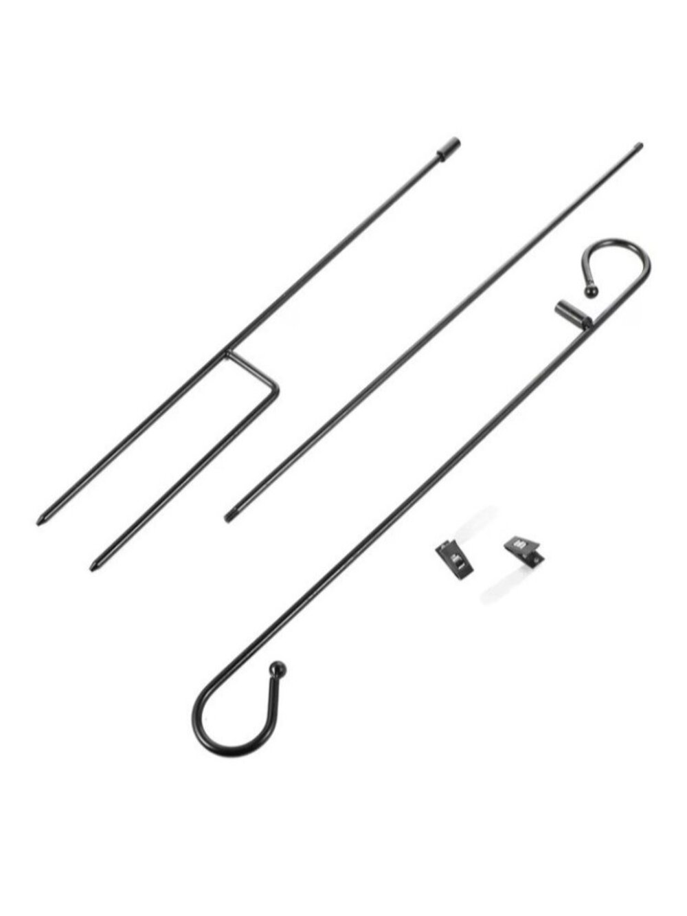 Heavy Duty Shepherd Hook Garden Flag Pole Stand Metal Stake for Outdoor Decor